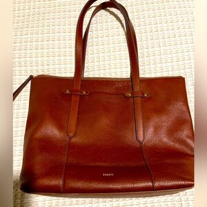 Fossil brown tote bag